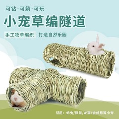 手作りの草の巣ウサギの竜猫のハムスターの金糸熊のモルモットトンネルのおもちゃのハリネズミは部屋の通路のおもちゃを避けます。