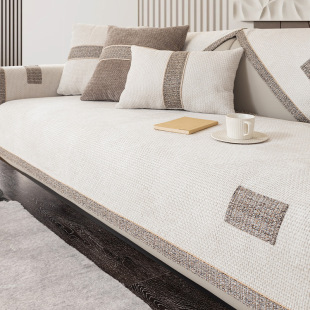 Chenille Sofa Cushion, Universal Anti-Slip Cushion for All Seasons, Accessible Luxury Style, Modern Classy Leather Sofa Cover, Towel Cushion