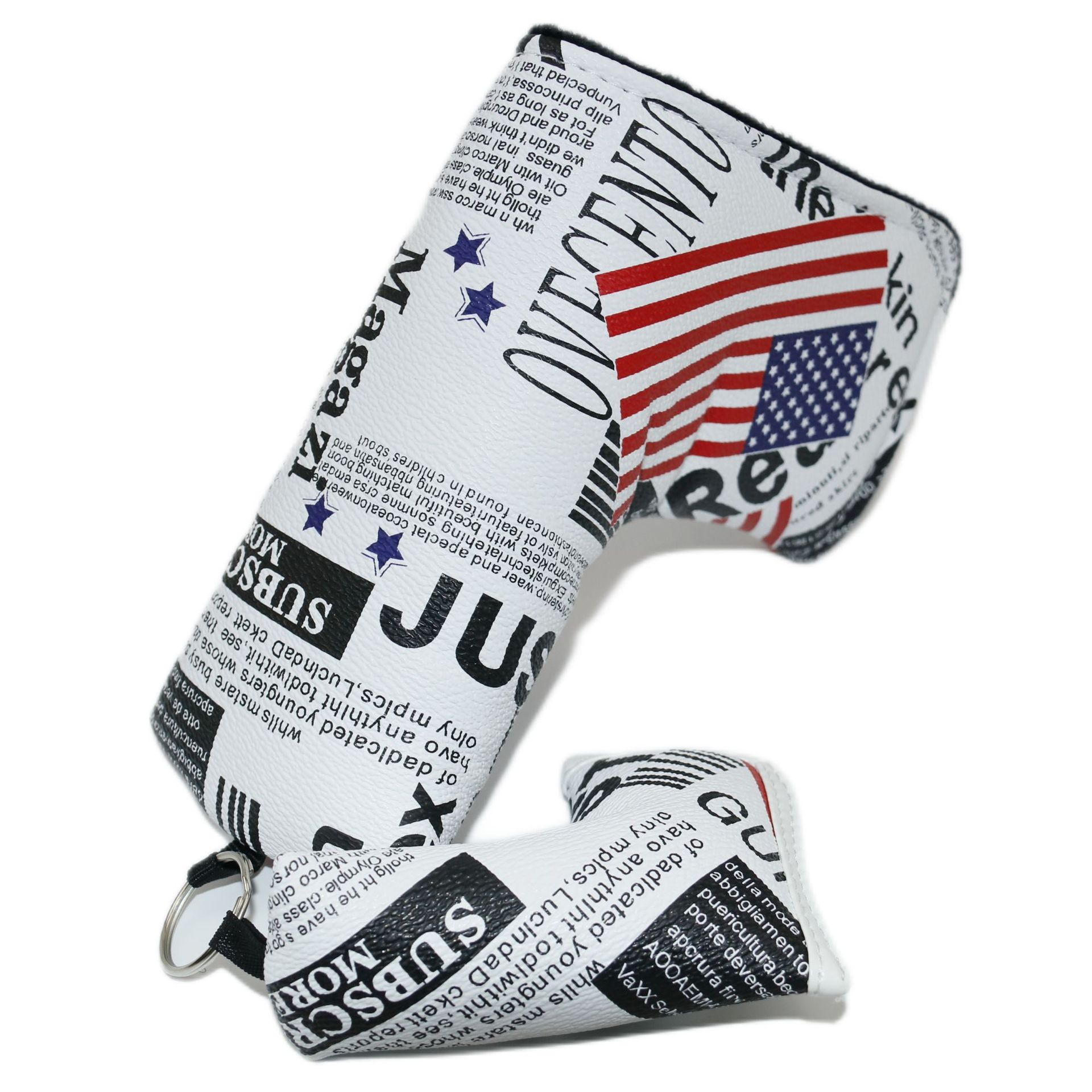Golf club cover American flag newspaper strip putter head cover golf accessories