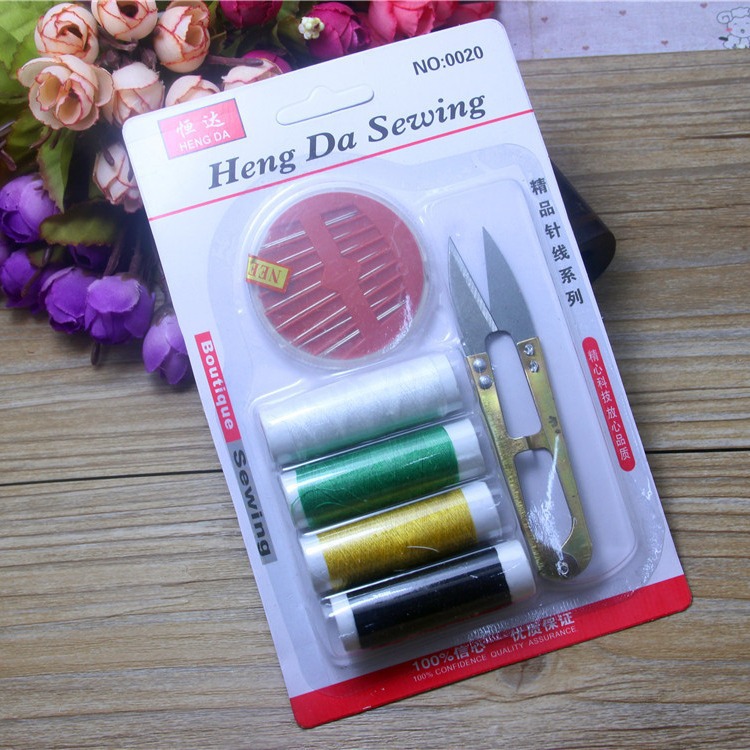 Hengda hilo tijeras + costura combinación costura kit herramientas de costura 2 yuanes tienda de departamentos al por mayor