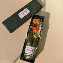 天然植物真花干花瓶玫瑰满天星勿忘我办公室摆件圣诞礼物生日新年