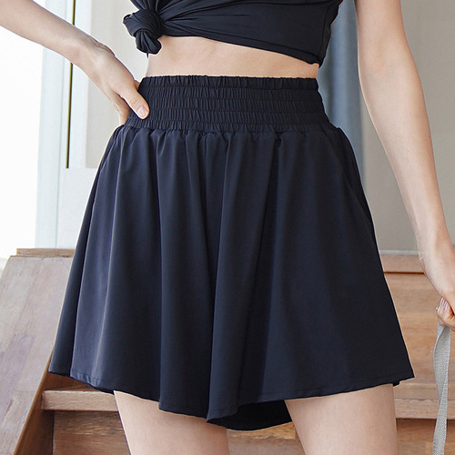 Fat mm summer large size yoga suit for women loose 200 pounds running wide leg anti-exposure skirt pants fitness suit pants