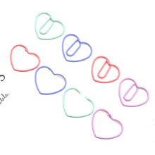 迷你爱心马克龙创意彩色回形针批发金属纸夹书签万字夹异形曲别针