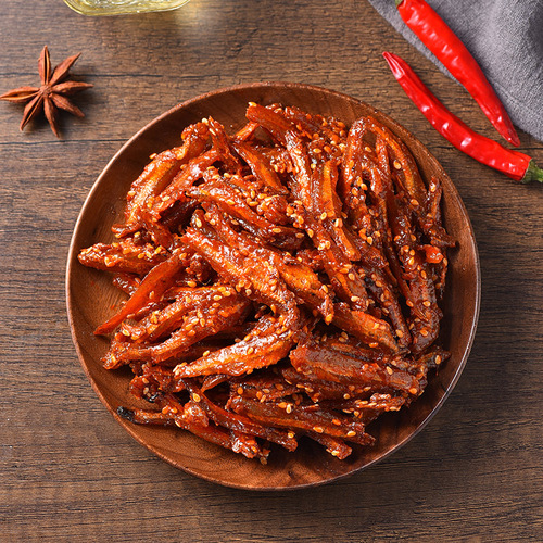 Spicy Silver Fish Fillets 500g, Small Fish Dried, Small Packaging Ready-to-Eat, Bulk, Beihai Specialty Seafood Snack