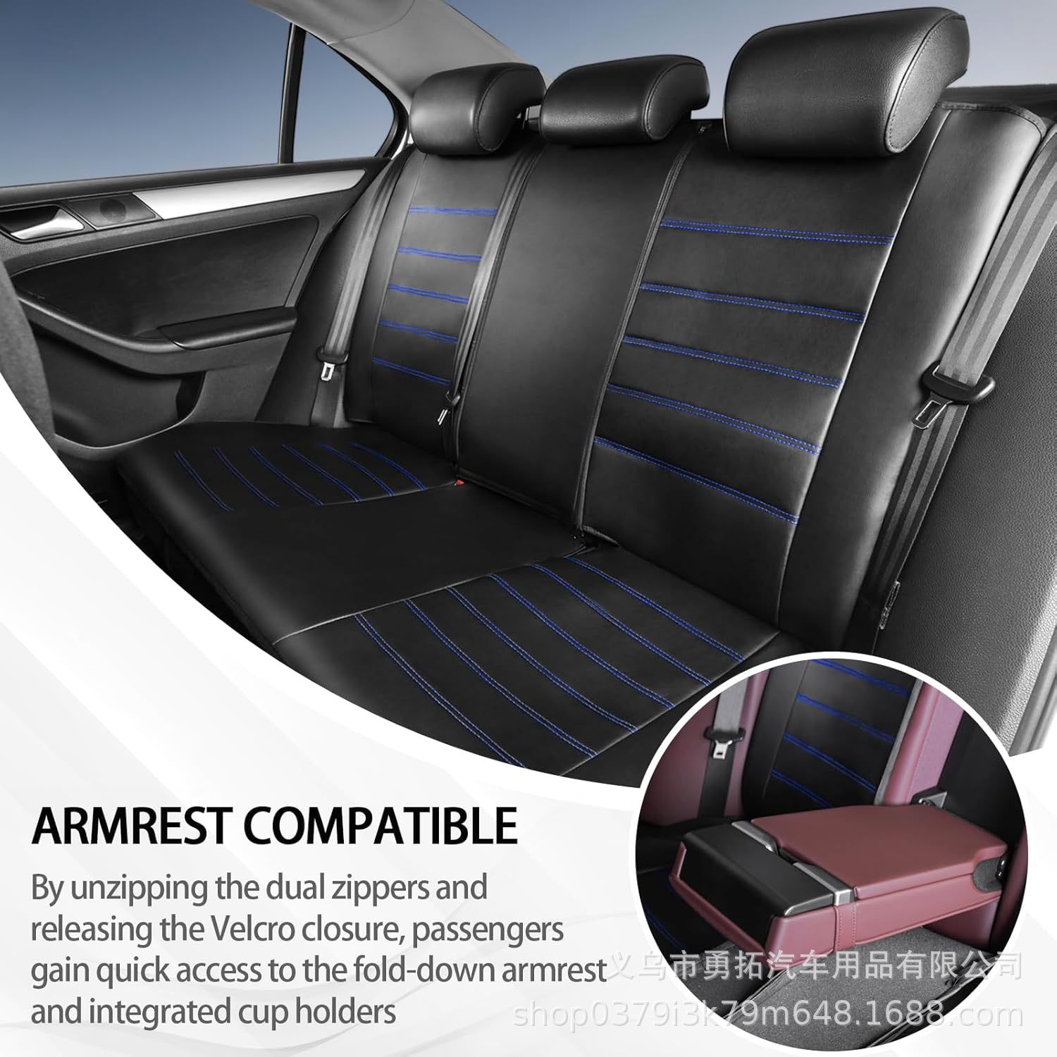 Cross-Border Hot-Selling Pu Double-Needle High-Back Leather Car Seat Cover Amazon Temu Mercado Libre Mexico