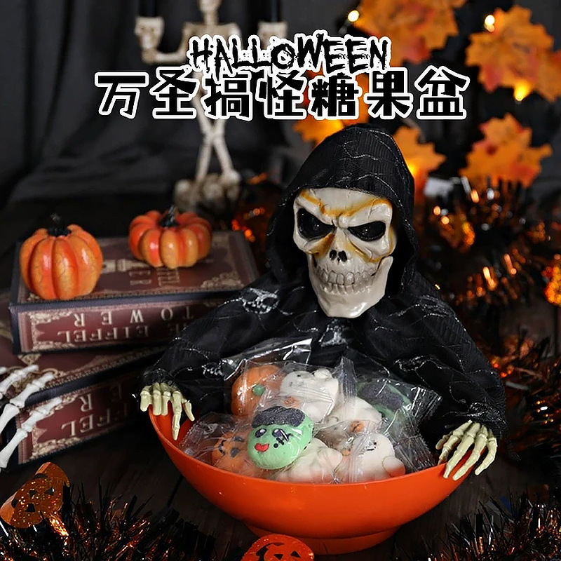 Halloween Candy Plate Haunted House Decryption Trick Props Luminous Induction Electric Tray Horror Funny Decorative Props Halloween Candy Plate Haunted House Decryption Trick Props Luminous Induction Electric Tray Horror Funny Decorative Props