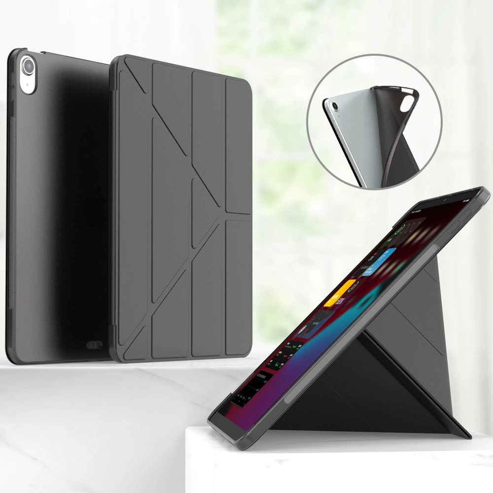 Чехол для планшета (Apple) iPad Pro 10.5 — мягкий TPU корпус, кожаный крышка, встроенная подставка, защита от падения