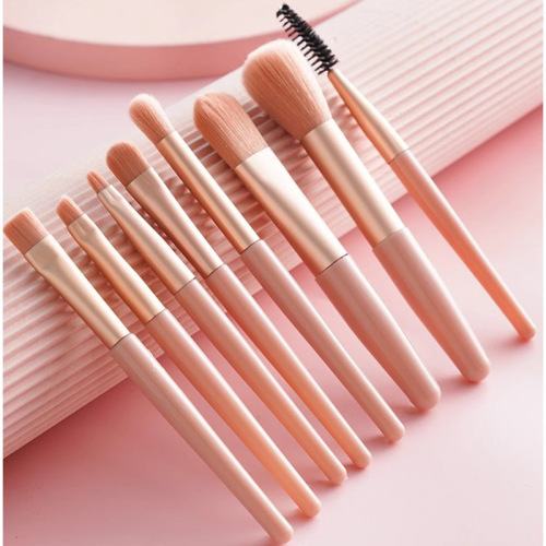 A full set of 8 beginner Instagram anti-aging high-definition makeup brushes, including soft eyeshadow brush and loose powder brush with storage bag