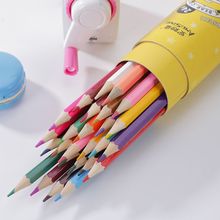 儿童彩色铅笔套装12/18/24/36色油性水性纸筒装美术涂色绘画彩铅