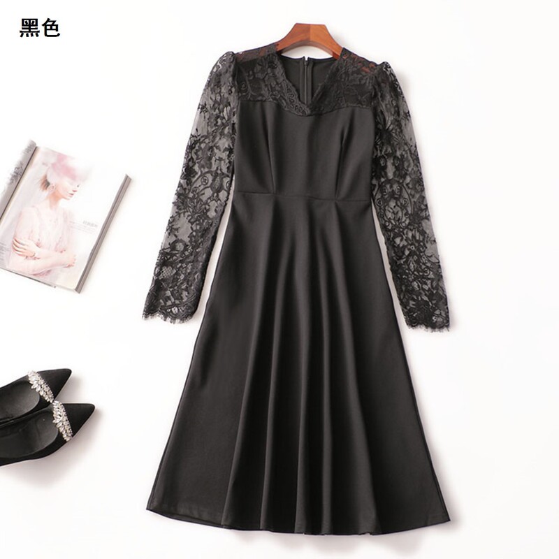 410207 Autumn Long-Sleeve Extended Dress Shenzhen Mingwei Wholesale Quality Women's Clothing Clearance Sale