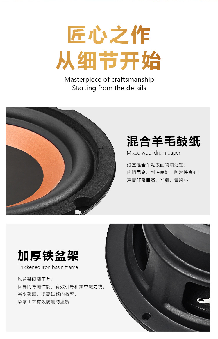 6.5inch Audio Speakers, Subwoofers, Active Speakers, Super Bass, Upgraded Modified Speakers, Exclusively for Cross-Border Sales