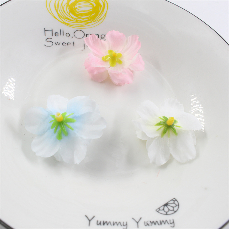 新しい模擬桜の花頭 diy カチューシャ素材ヘアアクセサリー手作り花輪アクセサリー結婚式の装飾桃の花卸売|undefined