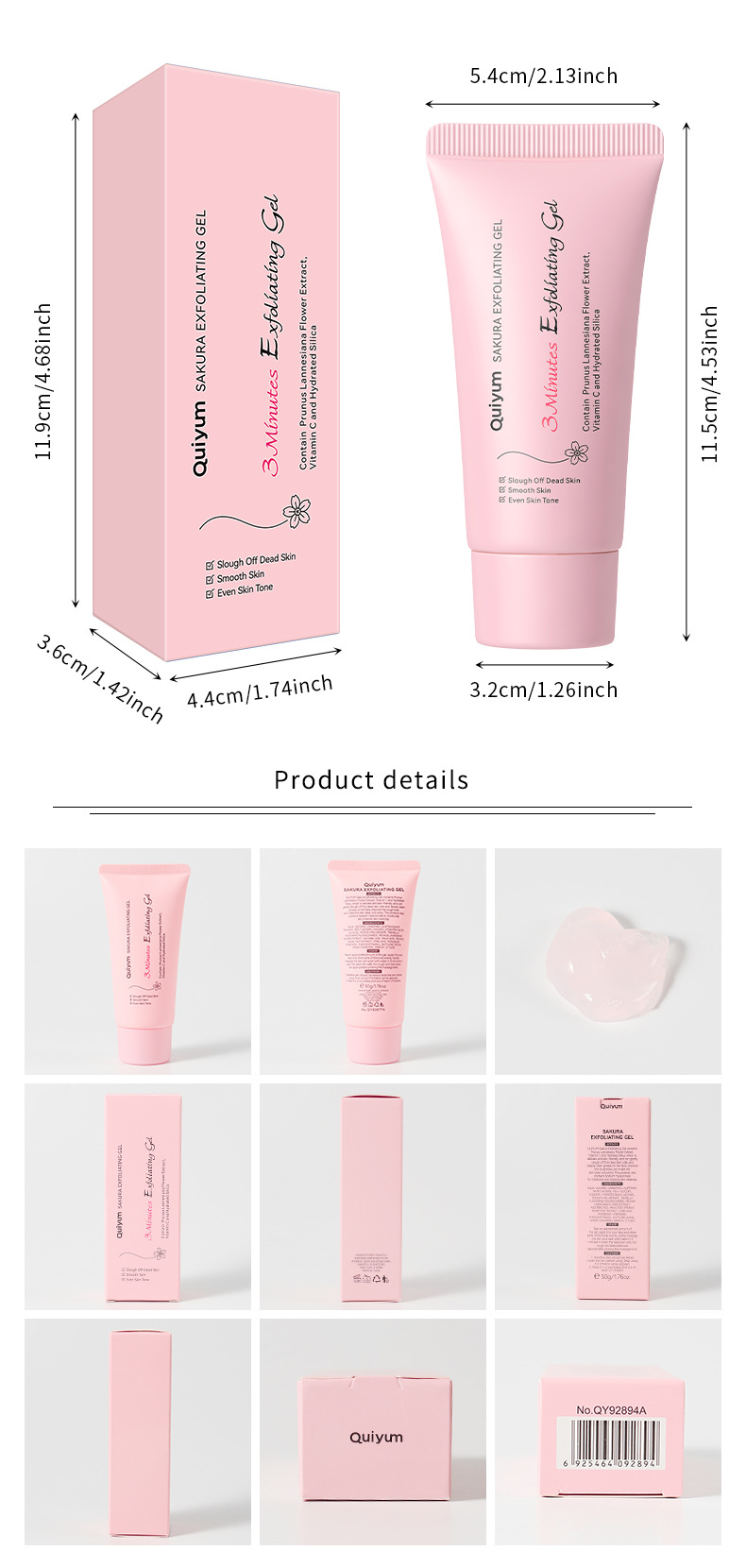 Cross-border version QUIYUM Sakura Keratin Gel 50g (Color Box) Facial Pore Cleansing Keratin Manufacturer undefined