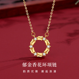 Xingcheng 5g Pure Gold 999 Tulip Garland Necklace Women's Niche Versatile High-End Pure Gold 24K Gold Clavicle Chain