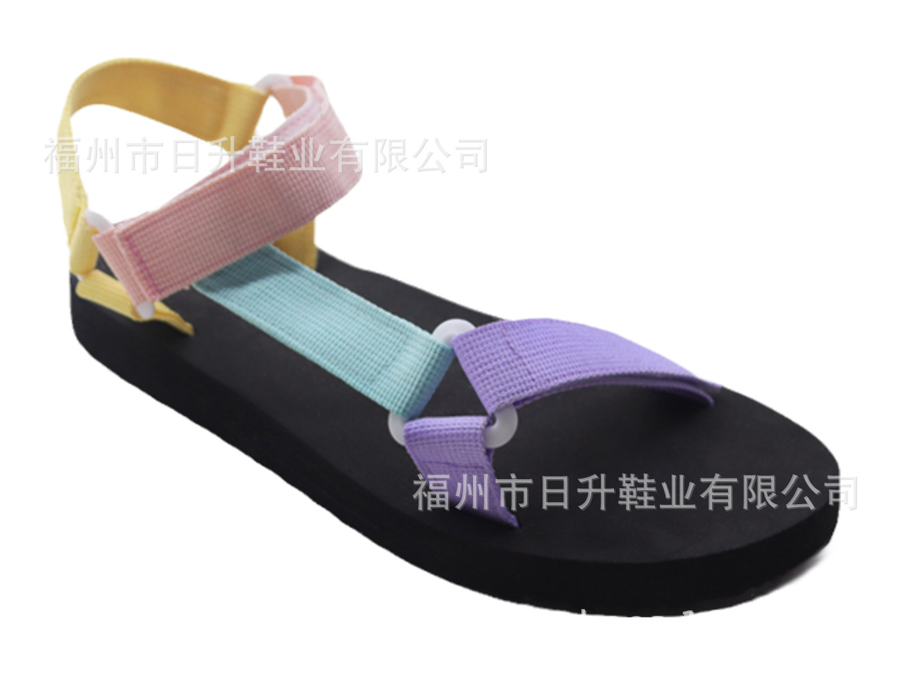 定制日本织带休闲沙滩鞋魔术贴凉鞋EVA底轻量T字带凉鞋女 Sandals-阿里巴巴