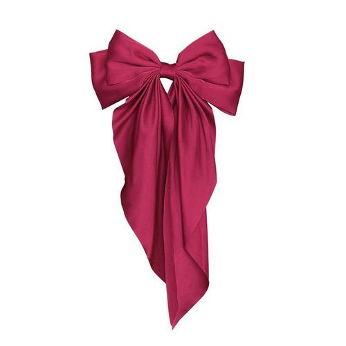 Bow hairpin long streamer large retro wine red Internet celebrity back head top clip Japanese black student accessories pure