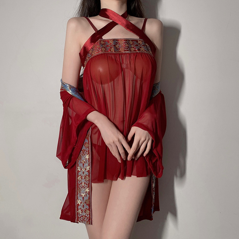 Sexy lingerie sexy Hot Vintage Style Hanfu Confidential Bellyband transparent perspective Nightdress wholesale A139