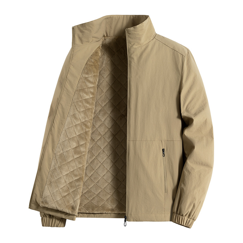 Cross-border chaqueta para hombres otoño y invierno nuevo deportivo ocio relajado cuello de pie a prueba de viento abrigo de carga caliente tamaño grande image 3