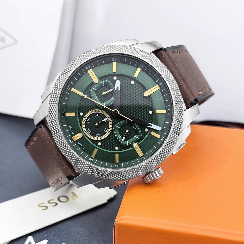 Foreign Trade Fossil Watch Gray Stainless Steel Blue Trendy Business Casual Quartz Chronograph Calendar Waterproof Men's Watch