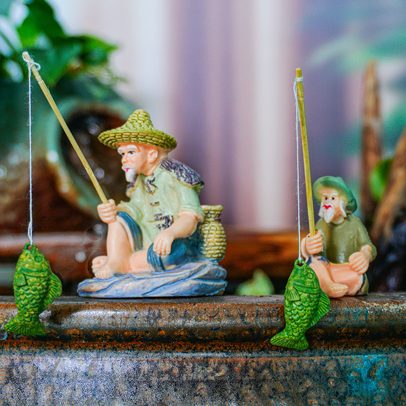 Estilo explosivo, método antiguo, acuario de peces, pesca divertida, pesca, Jiang Taigong, decoración de acuario, macetas, decoración de jardinería, creatividad
