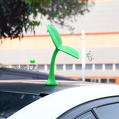 車のルーフ装飾 3D 立体車ステッカー パーソナライズされた小さな苗木 EVA 素材悪魔の角かわいいステッカー外装車用
