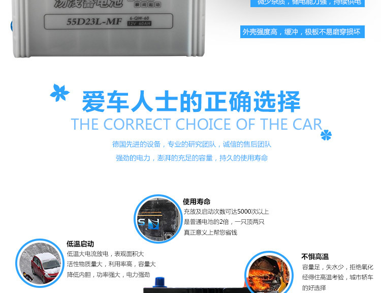 Yuasa Battery 55D23L Battery Suitable for Feng/Tian Corolla Corolla Ralink/Tian Accord 3/Lingyue