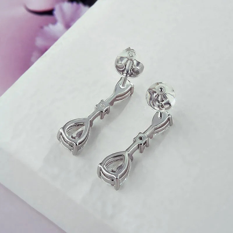 Women's Gender 1 Pair Shiny Water Droplets Plating Inlay Copper Zircon Drop Earrings