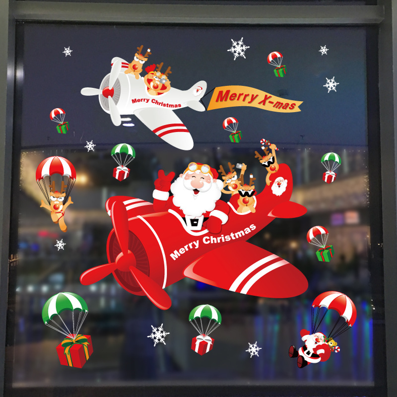 Hong Kong Heng nuevo Cristal de Navidad pegatinas decoración electrostática ventana pegatinas Navidad copo de nieve tienda decoración de la ventana