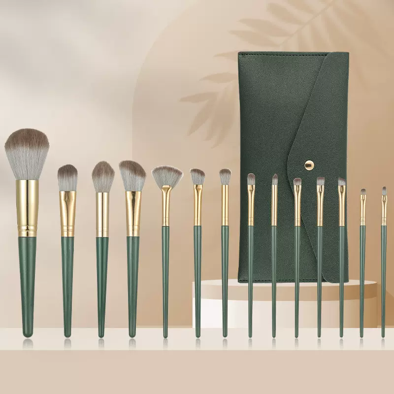 14支绿云化妆刷一整套化妆师专用专业套装全套便携收定型定妆
