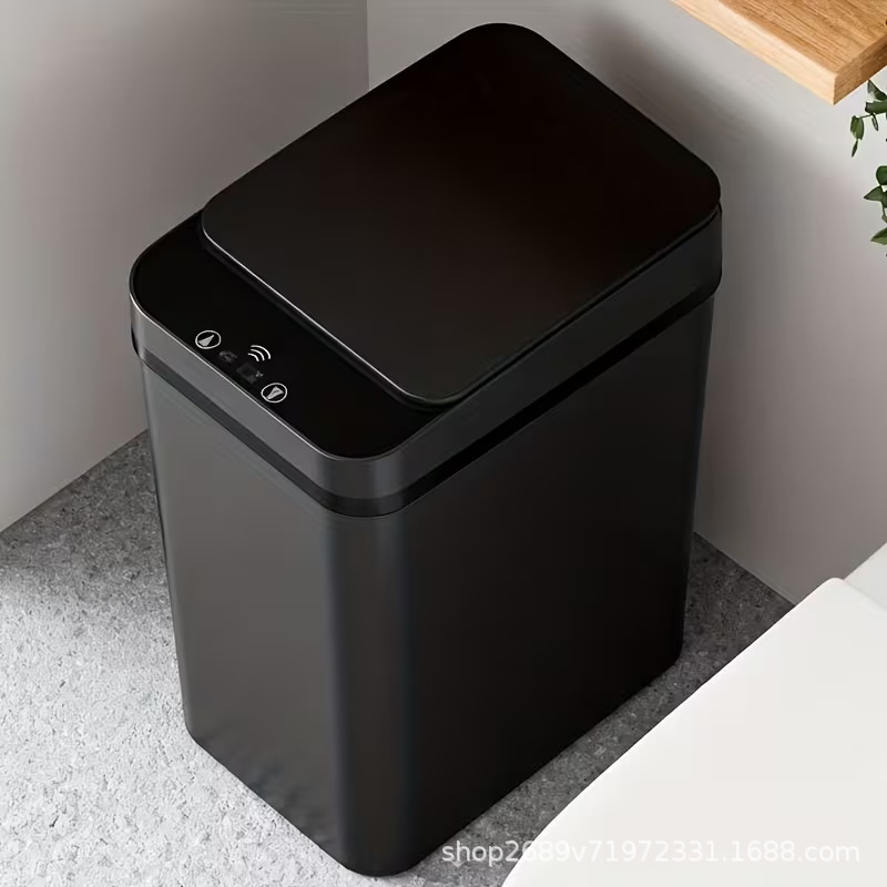 Non-contact smart trash can with lid, small narrow electric trash can suitable for bedroom, living room, office