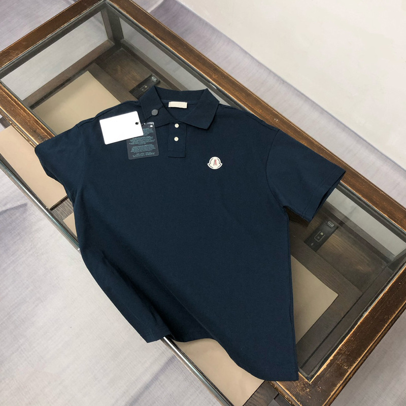 Mengkoumiao 25 New Summer Men's Short-Sleeved Polo Shirt Men's Pure Cotton Heavy Embroidered Lapel Men's T-Shirt Casual