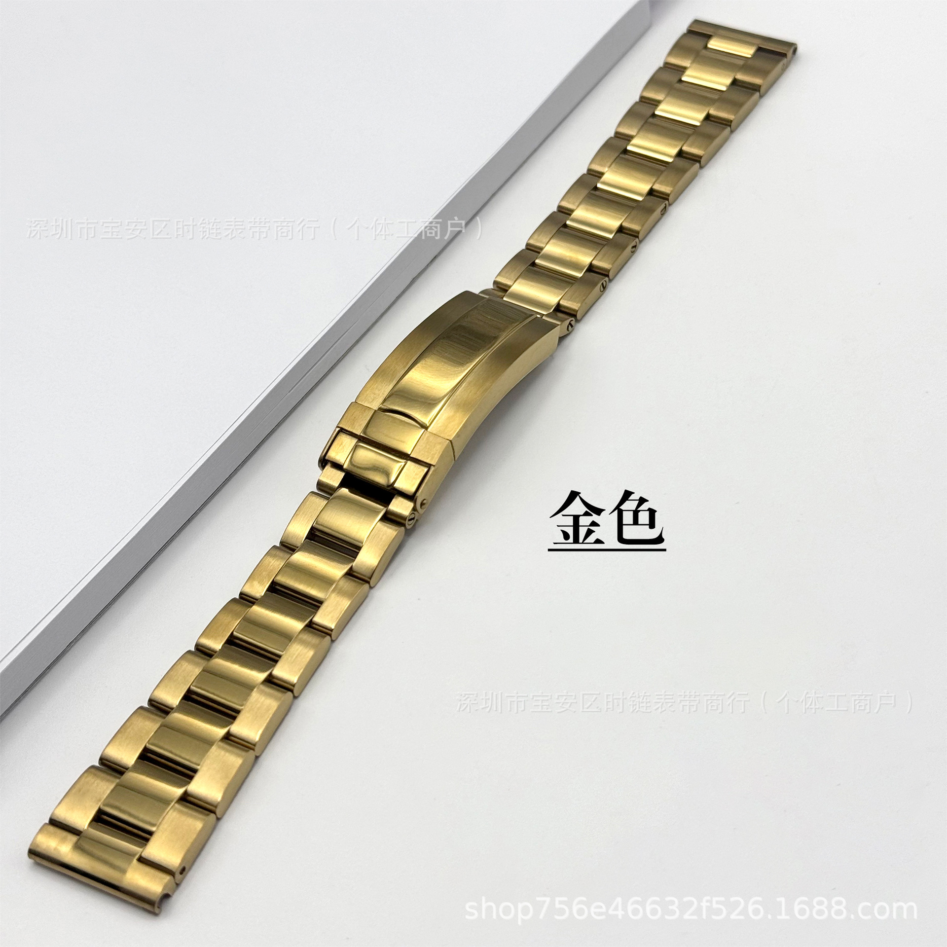 Tres perlas sólidas de acero inoxidable correa de reloj fantasma de agua buceo cabeza plana hebilla correa de reloj de hombre cabeza plana 20mm 22mm