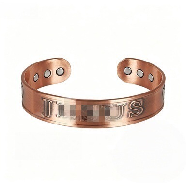 Amazon cross-border antique red copper bracelet, European and American vintage style cross magnetic bracelet, available for wholesale supply for both men and women