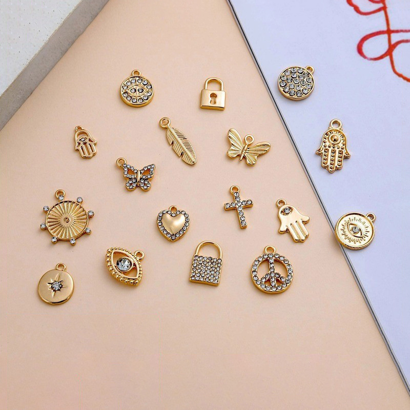 Electroplated Dot Diamond Zinc Alloy Small Pendant DIY Jewelry Accessories High-End Bracelet Necklace Earrings DIY Material Pendant