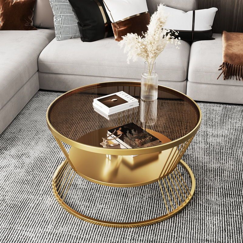 Red famosa moderna italiana Changhong tabla de té de vidrio temperado pequeña sala de estar redonda mini mesas domésticas minimalistas