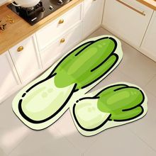硅藻泥蔬菜造型厨房地垫套装防油吸水防滑脚垫卡通豌豆辣椒长条垫