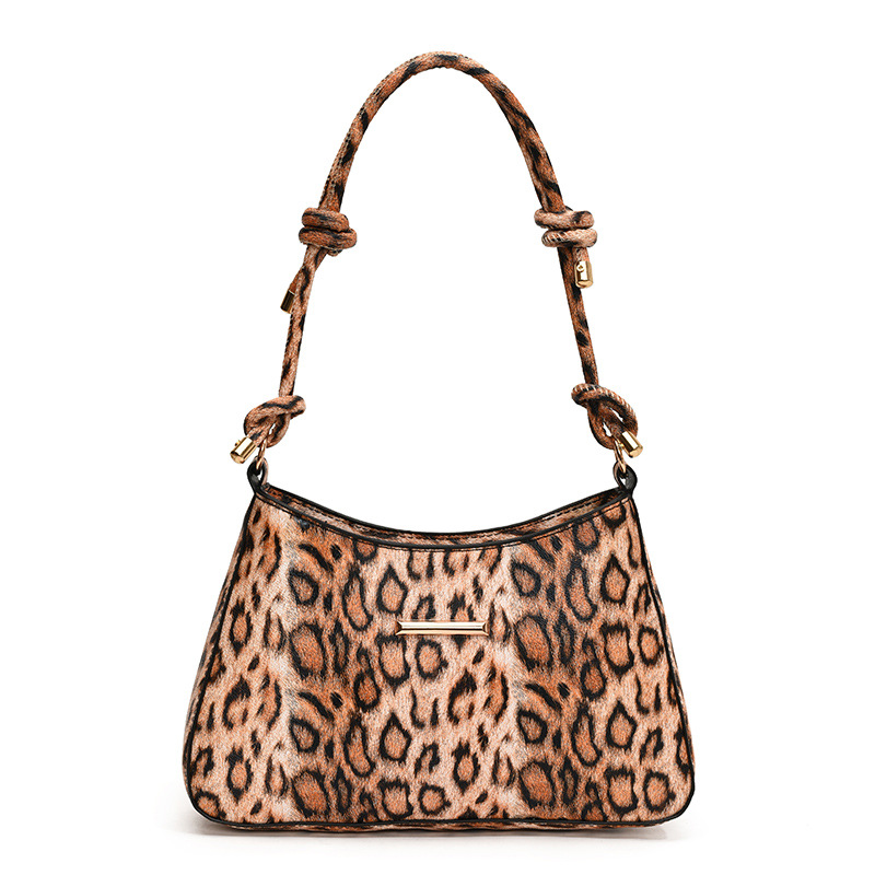 Bolso de mujer de patrón leopardo 2024 nuevo estilo europeo y americano retro bolso de hombro de moda texturizado bolso de brazo bolso de calle