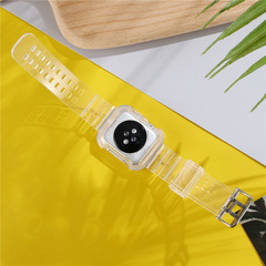 Suitable for iwatch se wristband Apple watch 345678 generation transparent strap glacier TPU integrated strap