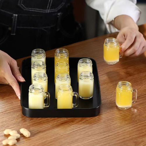 Bottle Mini Glass Cup Concentrated Jam Pouch Jar Cup Nut Mason Jar Handle Cups