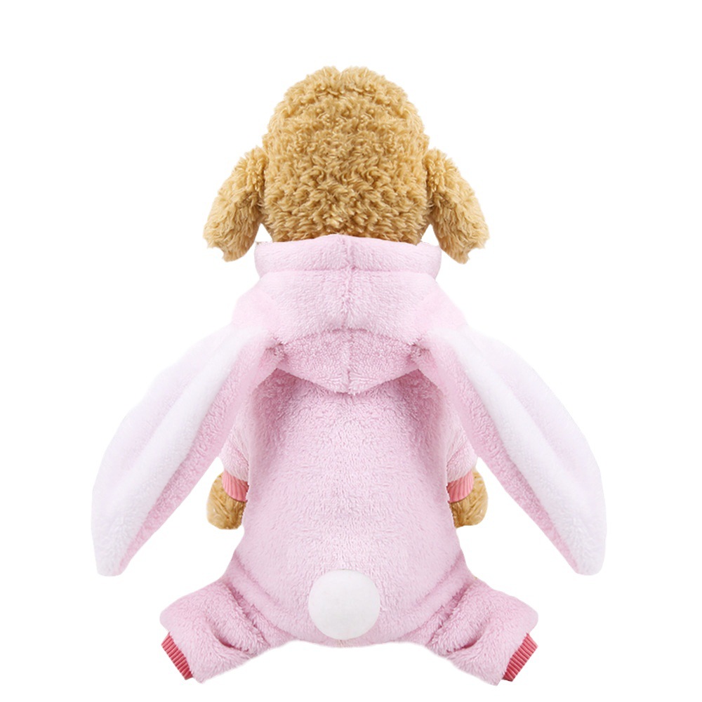 Coral polar ropa para perros gato ropa para mascotas suministros otoño e invierno Nueva orejas largas conejo transformar pequeño perro mediano