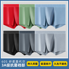 60 pairs of Modal men's underwear, new for spring and summer, adult breathable middle-waist, stitched four corners, flat angle pants