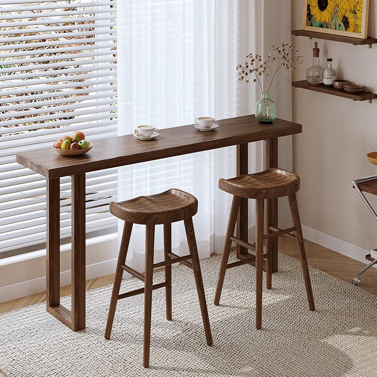 Strictly Selected Silent Wind Solid Wood Bar Table and Chair Homestay High Table Household Restaurant Island Table Long Table Commercial Bar Table
