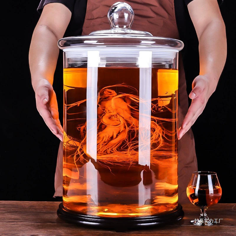 M утолщенная герметичная банка большой емкости для домашнего использования, стеклянная бутылка для вина 50 джин 50kg с краном, банка для виноделия L