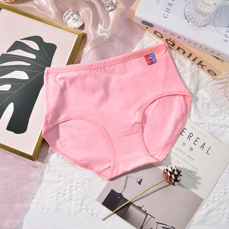 4886 Женские хлопковые трусы Renjia Mei Candy Cotton DL, однотонные простые женские брифы, низкая посадка
