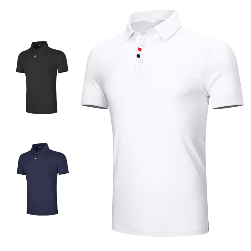 Áo thun golf nam ngắn tay thoáng khí nhanh khô chất liệu vải goff — Tay ngắn màu đen (Vải đính cườm) Tay ngắn màu đen (Vải đính cườm), Màu xanh navy, Màu hồng, Tay áo ngắn màu đen (Vải Lụa Sữa)