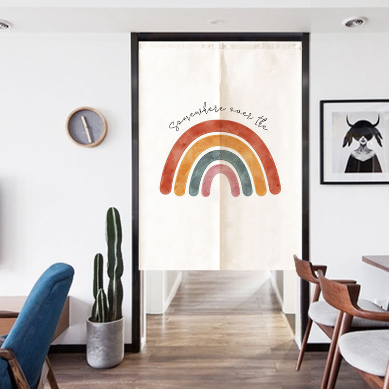 Cartoon Door Curtain Partition Curtain Four Seasons Household Hanging Curtain Kitchen Shelter Non-Punch Cloth Curtain for Toilet Hallway