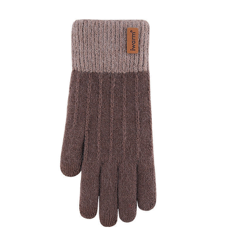 En stock invierno pantalla táctil Cachemira guantes de punto al aire libre ciclismo engrosada forrado de lana estudiantes guantes calientes para hombres y mujeres