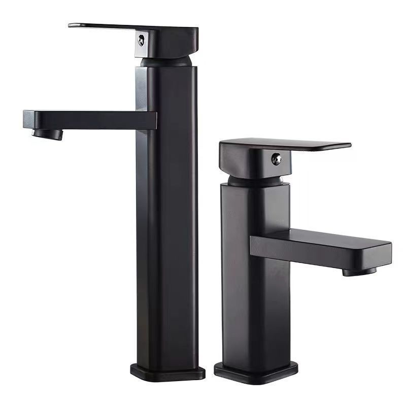 Negro plata lavabo grifo lavabo de acero inoxidable baño lavabo baño caliente y fría grifo