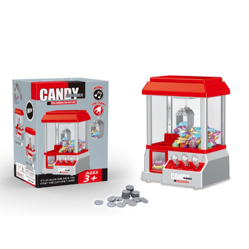 外贸现货抓娃娃机音乐夹娃娃机投币游戏机公仔抓球糖果投币娃娃机