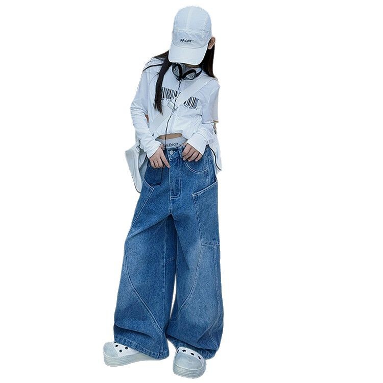 Pantaloni Scimitar Blu per Bambini, Nuovi Jeans Europei e Americani per Bambini_voghion.com
